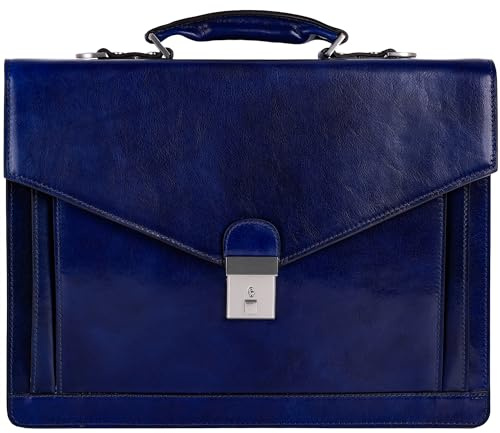 Time Resistance Aktentasche für Herren, 100% Leder – handgefertigt in Italien – Arbeitstasche – Laptoptasche – Businesstasche