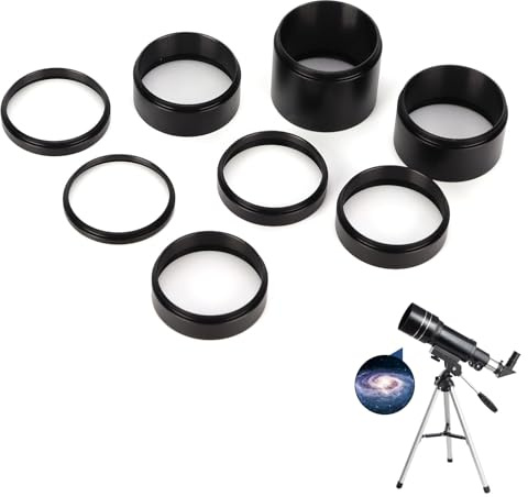 8 PCS/Set 3/5/7/10/12/15/20/30 mm astronomisches Verlängerungsrohr-Kit, Teleskop-Adapterring, Objektiv-Verlängerungsrohre zur Verlängerung der Länge des Hauptspiegels des astronomischen Teleskops