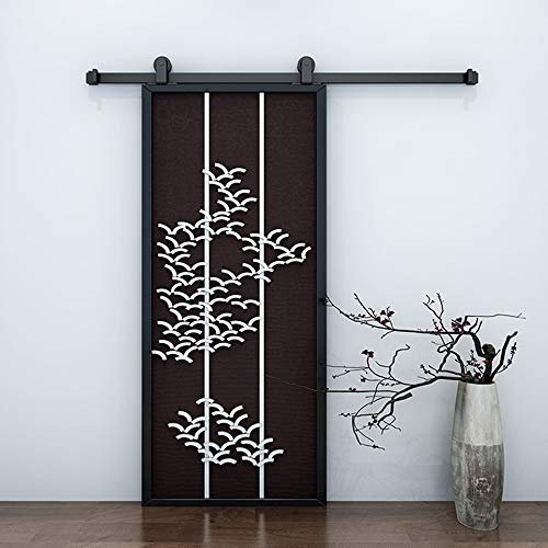 Quincaillerie pour Porte Coulissante, Kit de Rail pour Porte Suspendue, Système de Porte Coulissante Ensemble Complet Industriel (200cm - Forme en T - Porte simple)