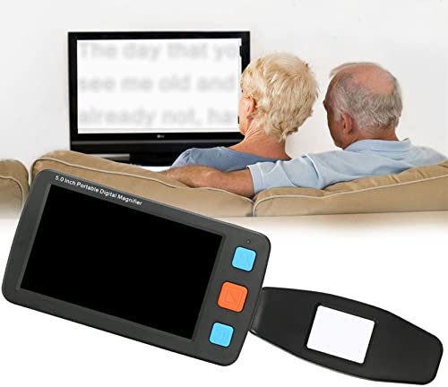 XDLYWUZIQ Tragbare Digitale LCD-videolupe, Elektronische Lesehilfe Für Sehbehinderte, 5,0-Zoll-tragbare Digitale Lupe Für Sehschwäche, Farbenblindheit, 17 Farbmodi, 5 Helligkeitsstufen