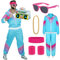 ATOWORLD 1980s Fancy Dress Shell Suit for Men and Women - 90s Costume, Stag Do Outfit, Theme Clothes, Scouser Tracksuit With Jacket, Pant, Accessories (L)