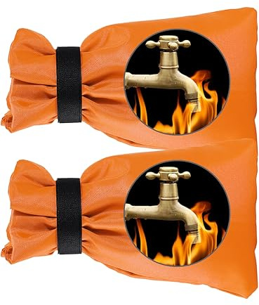 wohohoho 4pcs Blue Outside Tap Covers for Winter, Large Outdoor Tap Cover Insulated Protector, Waterproof Thickened Thermal Tap Jacket Protects Your Tap from Freezing Bursting