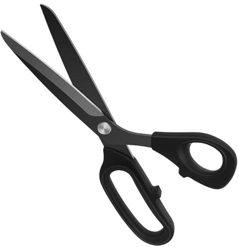 Vutyvve Forbici per tessuto, manico morbido, per tagliare tessuti, abbigliamento, tessuti, forbici da sarto da 24,5 cm, pinze per tagliare fili, metro a nastro da cucito, nero, set da 3 pezzi