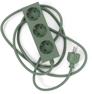 Pedestal Power Bar grenuttag 2 m med magnetisk botten (grön) - Praktisk snygg grenuttag 3-vägs magnetisk strömlist