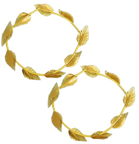COACOM 2 diademas doradas greco-romanas, pendientes de hoja de oro, accesorios para el cabello dorados, para hombres y mujeres, diademas de hoja de oro, ideales para fiestas, cosplay, Navidad