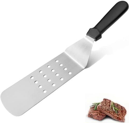 1 Spatule en Acier Inoxydable, Spatule de Cuisson, Spatule à Crêpes, Spatule à Fente Résistante à la Chaleur, Spatules de Cuisine, pour Retourner les Œufs, les Crêpes, les Crêpes et Plus Encore