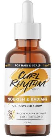 Curl Rhythm Nourish and Radiant Oil-Powered Serum - Nourishing Hair Oil - Non-Greasy Scalp Care - Hair Serum with Biotin for All Hair Types - 60 ml