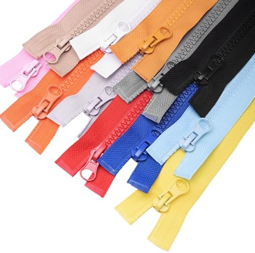 ftiemlovde 10 Farben 5mm ReißVerschluss Teilbar 30 cm für Jacke | #5 Bunt 10 stück Reissverschluss set Lang ,Reißverschlüsse kunststoff zum nähen Verschiedene LäNgen，zipper nähen fein plastik