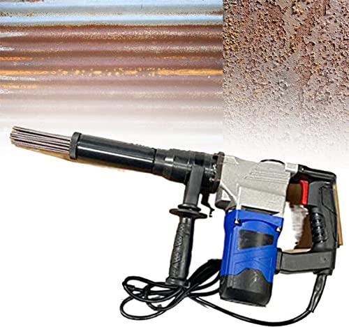 Herramienta neumática compacta Pistola desoxidante de aguja eléctrica, desincrustador de aguja eléctrico, 1100 W, pistola desoxidante de aguja eléctrica, desincrustador de aguja de mano, máq