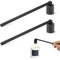 TPTGIAR 2 Stück Edelstahl Kerzenlöscher, Kerzenlöscher mit Langem Griff, Tragbare Edelstahl-kerzenlöscher, Kerzen Ausmachen für Docht Dochtlöscher Candle Extinguisher Schwarz