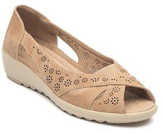 Cushion Walk Women's Sandals, Slip-on, Open-Toe, Lightweight Wedge Heel Summer Shoes Size 3-8