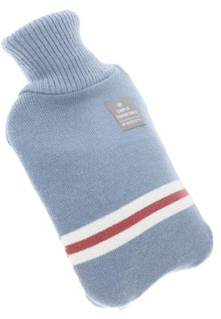 Healeved Borsa Dell’acqua Calda in Gomma 1000 Ml con Copertura in Maglia Sfoderabile, Impacco Caldo Portatile per Piedi e Mani, Riscaldamento Prolungato per Studenti e Uso Domestico