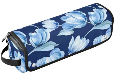 Beauty Tulips Royal Blue Hair Tool Travel Bag with Removable Heat Resistant Mat Waterproof Flat Curling Irong Travel Organizer for Flat Irons, Straighteners, Curling Irons Women Essentials Storage