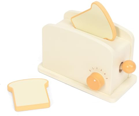 WoodenFun Holz Toaster-Set mit Brot & Butter pädagogisches Küchenrollenspiel ab 3J
