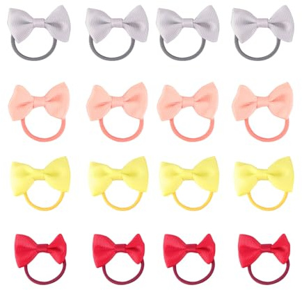18 Stück Babys Haarschleifen Haargummis mit Gummiband