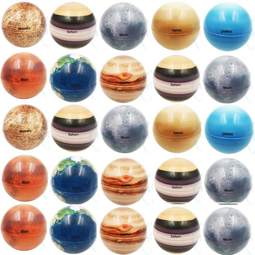 Planeten Schaumstoff Bälle 12 Stück, 5CM Mini-Sonnensystem-Stressball für Kinder und Erwachsene, Quetschbälle zum Stressabbau mit Weltraum-Thema, tolles Spielzeug für Partygeschenke (12)