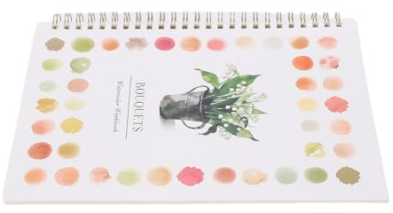 Asixxsix Cahier D'exercices D'aquarelle, Bloc de Pratique de Peinture adapté aux Débutants avec Papier Brillant et Instructions Visuelles, Pigments Solubles dans L'eau, pour les Activités (bouquet)