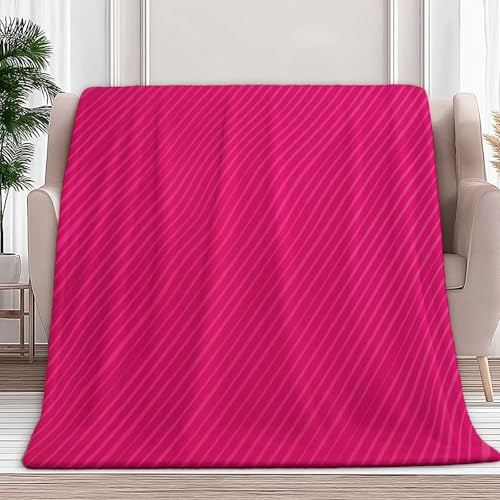 Rosa Roja Manta Franela para Cama 200 x 200 cm Líneas De Color Sólido Visualmente Impactantes Manta de Microfibra Suave Cálida Transpirable, para Cama sofá Oficina Coche Viajes Camping
