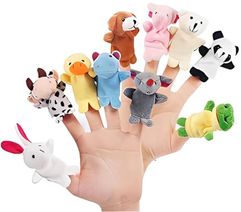 KEPYATI 10Er Fingerpuppen Set - Plüschtier Spielzeug Für Kindergeburtstag Weihnachten Halloween - Baby Mitgebsel, Kinderparty Geschenke Für Jungen & Mädchen - Kleine Mitbringsel Für Kinder
