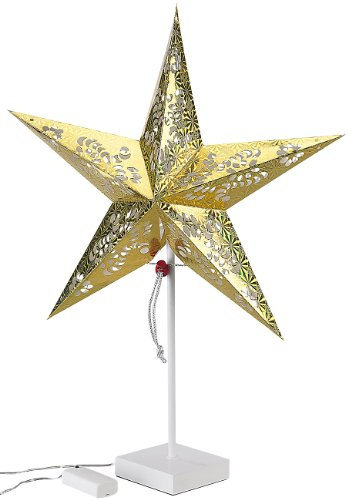 Lunartec Tischleuchte Stern: Deko-Tischleuchte in Sternform, gold (Tischlampe Stern, Lampe in Sternform, kabellos)