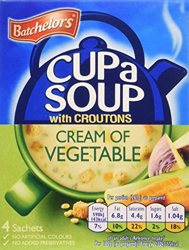 Batchelors Cream Of Vegetable With Croutons Cup a Soup (Pack of 9)