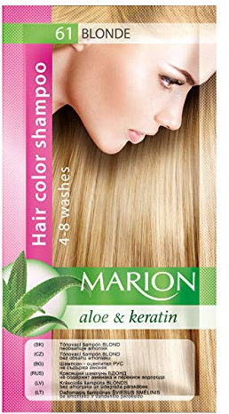 Marion Haarfärbe-Shampoo im Beutel, semi-dauerhafte Farbe, Haltbarkeit 4 bis 8 Wäschen, mit Aloe und Keratin