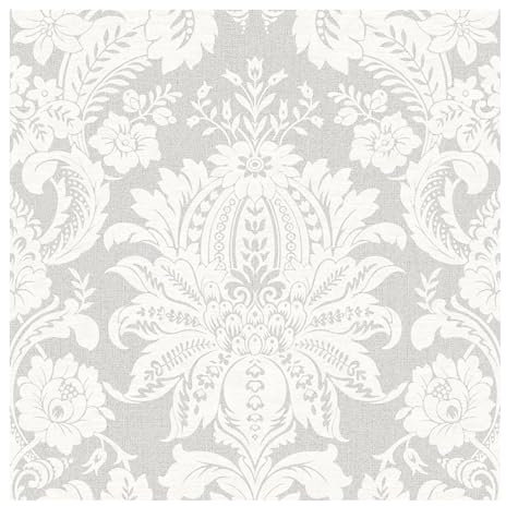 Superfresco Easy Venetian Damask Grey Wallpaper | Paste The Wall | Grey Damask | Eco-Friendly