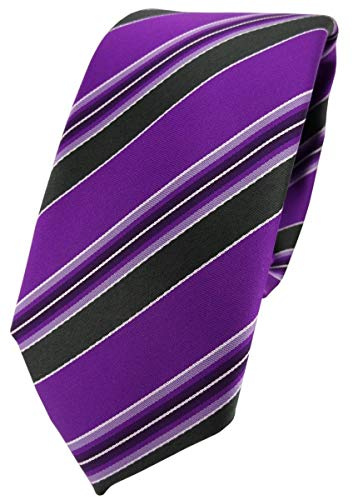 TigerTie étroit Designer cravate en lila violet noir blanc rayé