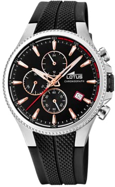 LOTUS Montre pour Homme 18621/3 Color Boîtier en Acier Inoxydable Gris Bracelet en Plastique Noir