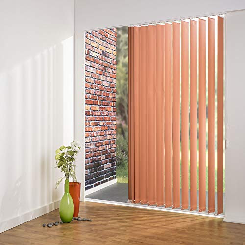 JalousieCrew Verdunkelung Lamellenvorhang Lamelle 127 mm Farbe orange - Breite 100-250 cm - Höhe 250 cm individuell kürzbar (220 x 250 cm)