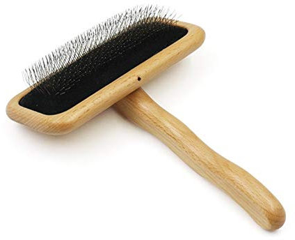 Gulunmun Selbstreinigende Hundebürste und Katzenbürste - für Kurz- und Langhaar Geeignet - für Kleine und große Tiere - Einfach, praktisch und sicher! Holz