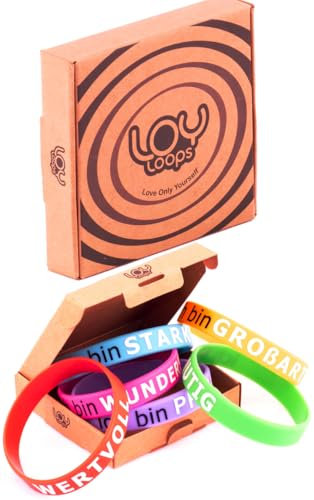 LOY Loops Motivationsarmbänder Inspirierende Silikon Armbänder Gummi Armbänder 6-teiliges Armbandset für Herren und Damen, Sport-Party-Dekoration-Geschenk Grösse: Erwachsene / Adult / Teens