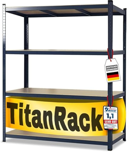 OfficeMarshal Schwerlastregal extra breit - XXL Breite 200 cm - Metallregal mit 1200 kg Gesamttraglast - Steckregal für Garage, Keller, Werkstatt - 2 Breiten & 3 Farben (grau, 177x200x60 cm)