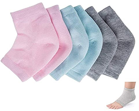 3 Paar Gel Fersen Socken,Feuchtigkeitsspendende Socken Weiche Lüften Gel Ferse Socken Offene Zehensocken für Trockene Harte Gerissene Haut Befeuchtende Tagesnachtpflege Haut