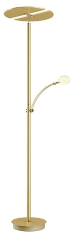 Lucande LED Stehlampe Anniki dimmbar (Modern) in Gold/Messing aus Metall (3 flammig,) - Wohnzimmerlampe Stehleuchte Floor Lamp Deckenfluter Standleuchte Wohnzimmerleuchte