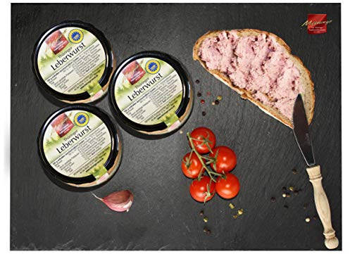 Leberwurst aus Thüringen Original I Aufstrich in Glas-Konserven I 3 Gläser mit je 300g