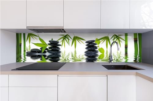 Dimex Küchenrückwand Verbundplatte Zen Steine 240 x 60 cm | Spritzschutz Küche für Herd Spüle | Premium Qualität, Acrylglas - Plexiglas, Stärke 5 mm - Made in EU | Inklusive Kleber