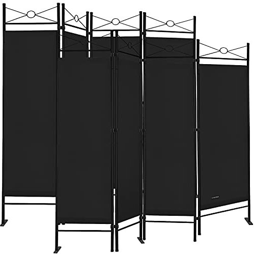 CASARIA® 2x Lucca Room Divider Paravent | 180x163cm | 4 Flexible Partitions | Adjustable Privacy Screen | Indoor & Garden | Space-Saving & Multifunctional | Black