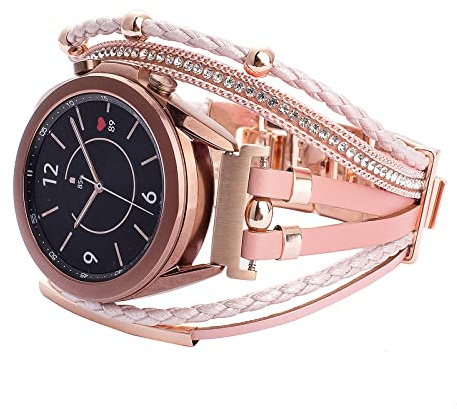 KONAFEI Armband Kompatibel mit Samsung Galaxy Watch 7/FE/6/5/4/3/Active 2 40mm 44mm/5 Pro 45mm/6&4 Classic 43/47mm/42/46mm/3 41mm, 20mm Lederarmband mit Metallschließe