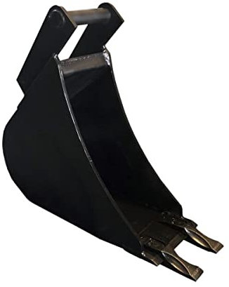 SRM-Design Baggerlöffel Tieflöffel Baggerschaufel Hardox Minibagger MS03 20cm mit 2 Zähnen (Schwarz, Grabschaufel mit Zähnen)