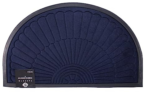 SaRani Tappeto Zerbino Gomma Ingresso Resistente Antiscivolo Pelo Corto Mezzaluna Per Esterno e Interno (Blu Ombrello)