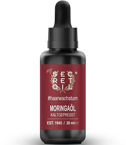 mySecretOil Moringaöl 30 ml #haarwachstum – 100% naturrein & kaltgepresst – Moringa Öl für Haarwachstum und die intensive Pflege gegen Haarspliss – Pflegeöl zur Stärkung des Haares