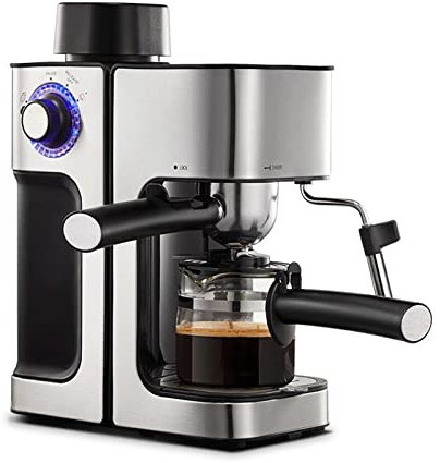 Máquina de café Máquinas de café expreso Cafetera capuchino automática de calentamiento rápido con varita espumante de leche espumosa para expreso, Latte Macchiato (color: negro, tamaño: UE) (negro U