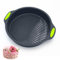 Moule Gateau Silicone Rond 25cm, 9 Pouces Antiadhésif Moule à Gateau Réutilisable, Dégagement Rapide Moule Silicone Patisserie Rond pour Gâteaux étagés, Cheesecakes et Gâteaux arc-en-ciel (Gris Foncé)