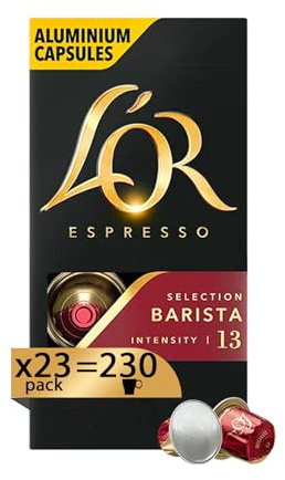 L'Or - Capsules de café Espresso Barista - 230 capsules en aluminium - Intensité 13 - Compatible avec les machines Nespresso* d'origine - 23 boîtes de 10 capsules