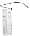 Duschvorhangstange U-Form justierbare gebogene Bad-Vorhangstange 304 Edelstahl Duschstange Für Duschvorhang Badewanne Schiene 90cm x 80-130cm