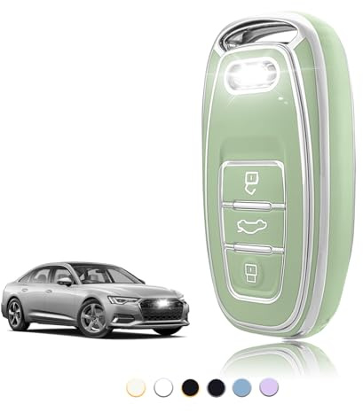TOOMUME Schlüsselhülle TPU, Autoschlüssel Hülle Passt für Audi A1 A2 A3 A4 A5 A6 A7 A8 A4L A6L A8L Q5 Q7 Q8 R8 RS4 RS5 RS6 S4 S5 S6 SQ5 SQ7 TT TTRS, Schlüsselcover Schutz Schlüsselgehäuse - Smart Key