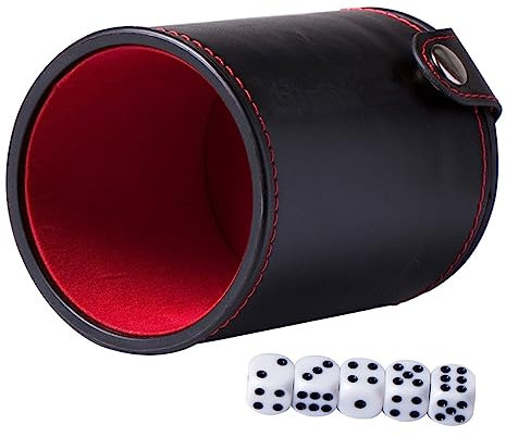 WESIEVYA 1satz Pu-Leder Würfelbecher Mit Leiser Innendämpfung Tragbar Für Bar Und Partyspiele Inklusive Würfeln Für Ktv Und Pub