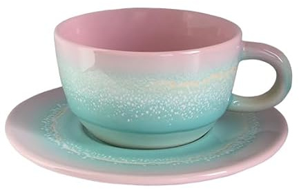 Sass & Belle Ombre Pastel Tea Cup & Saucer Set in Pink & Green