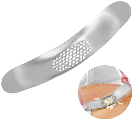 Knoblauchwippe edelstahl, Premium garlic crusher im Wiegemesser-Prinzip, knoblauchpresse wippe für einfache Zubereitung, Spülmaschinenfest & lebensmittelecht, Multifunktional